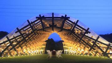 Outdoor banquet area
