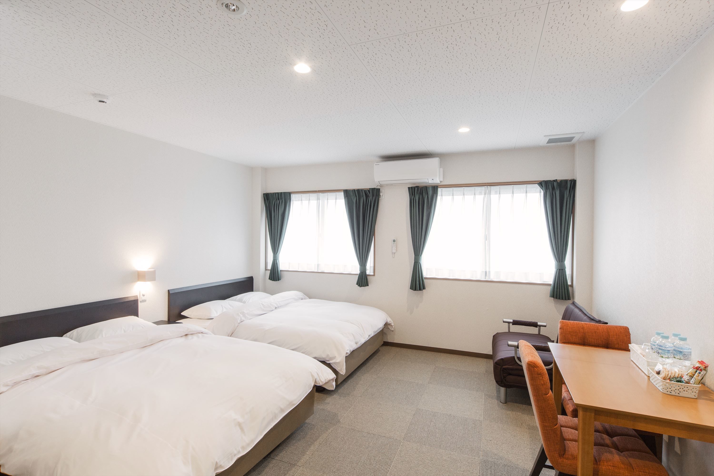 hypo-allergenic bedding, down duvets, in-room safe, desk