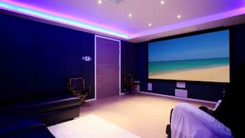 Luxury 11 Bedrooms Private Pool Villa, Sea View | Living room | 40-inch flat-screen TV with cable channels, TV, iPod dock