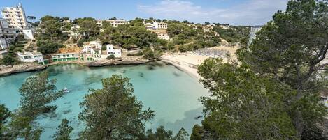 Plage, sable blanc, parasols, 4 bars de plage