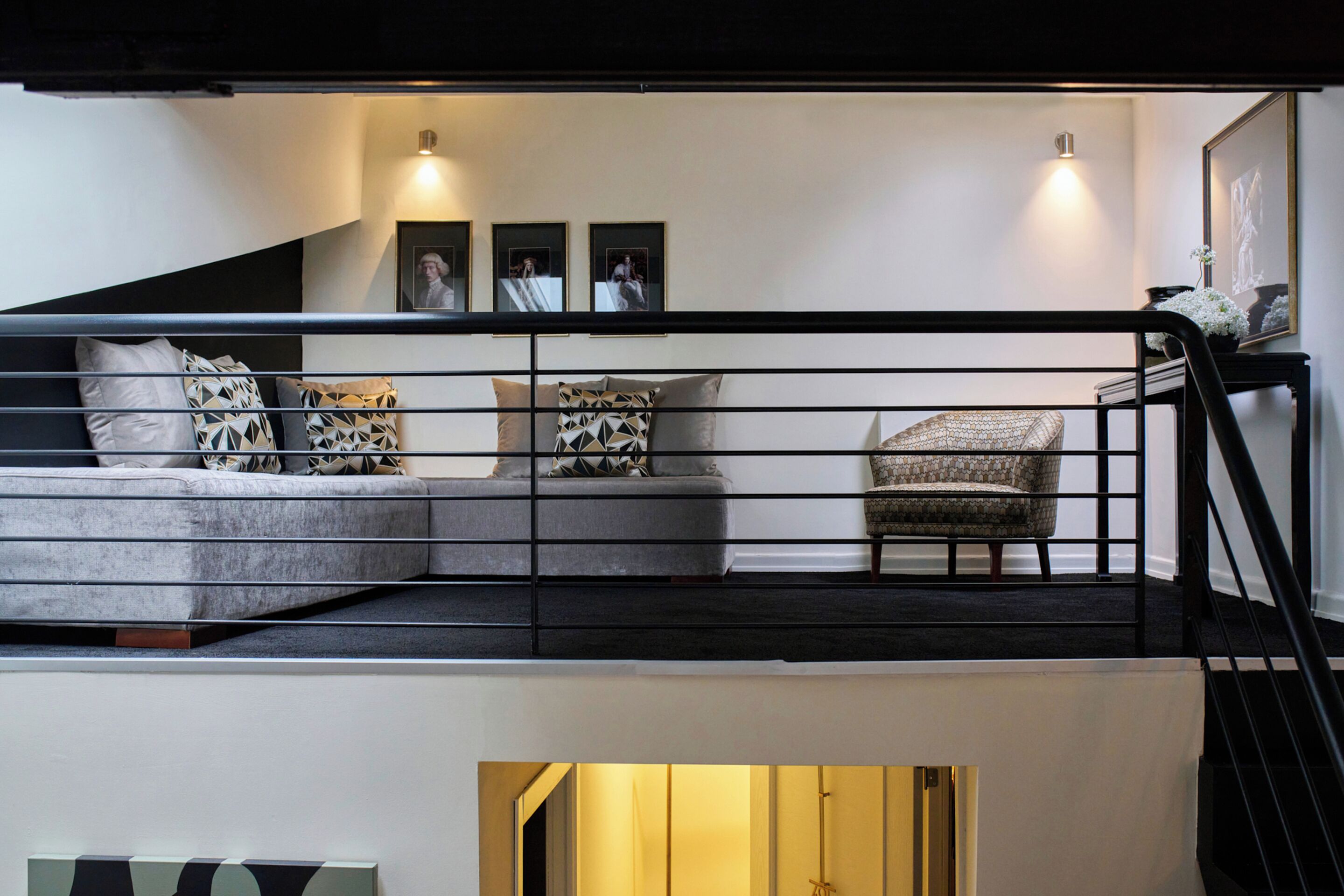 duplex connection family room | living area | 32-inch lcd tv with satellite channels, tv