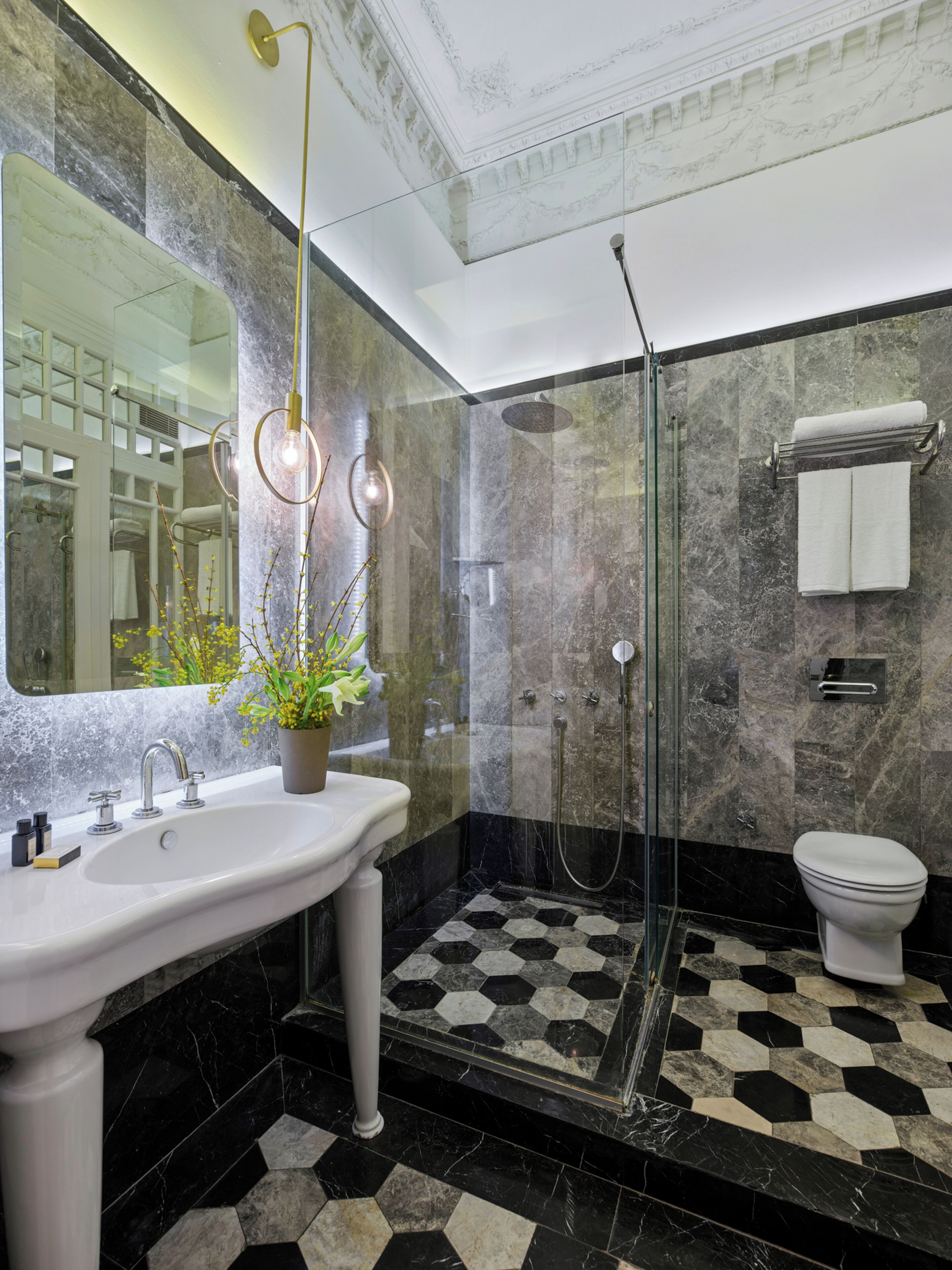 shower, rainfall showerhead, eco-friendly toiletries, hair dryer