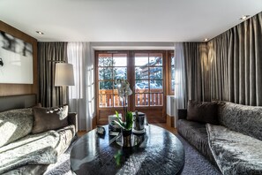 Dúplex de lujo | 1 dormitorio, ropa de cama de alta calidad, minibar y caja fuerte