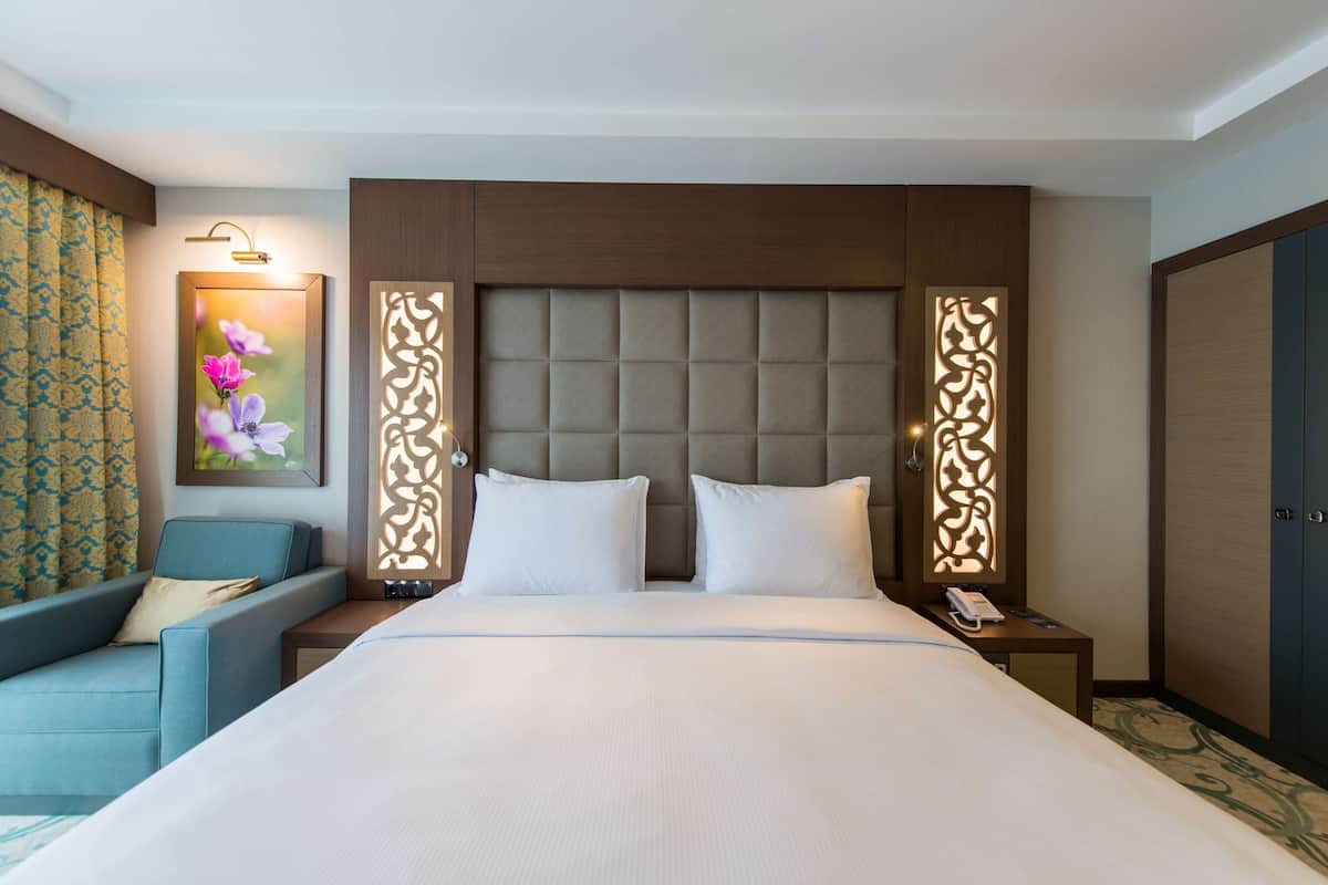 1 quarto, roupas de cama premium, frigobar, cofres nos quartos