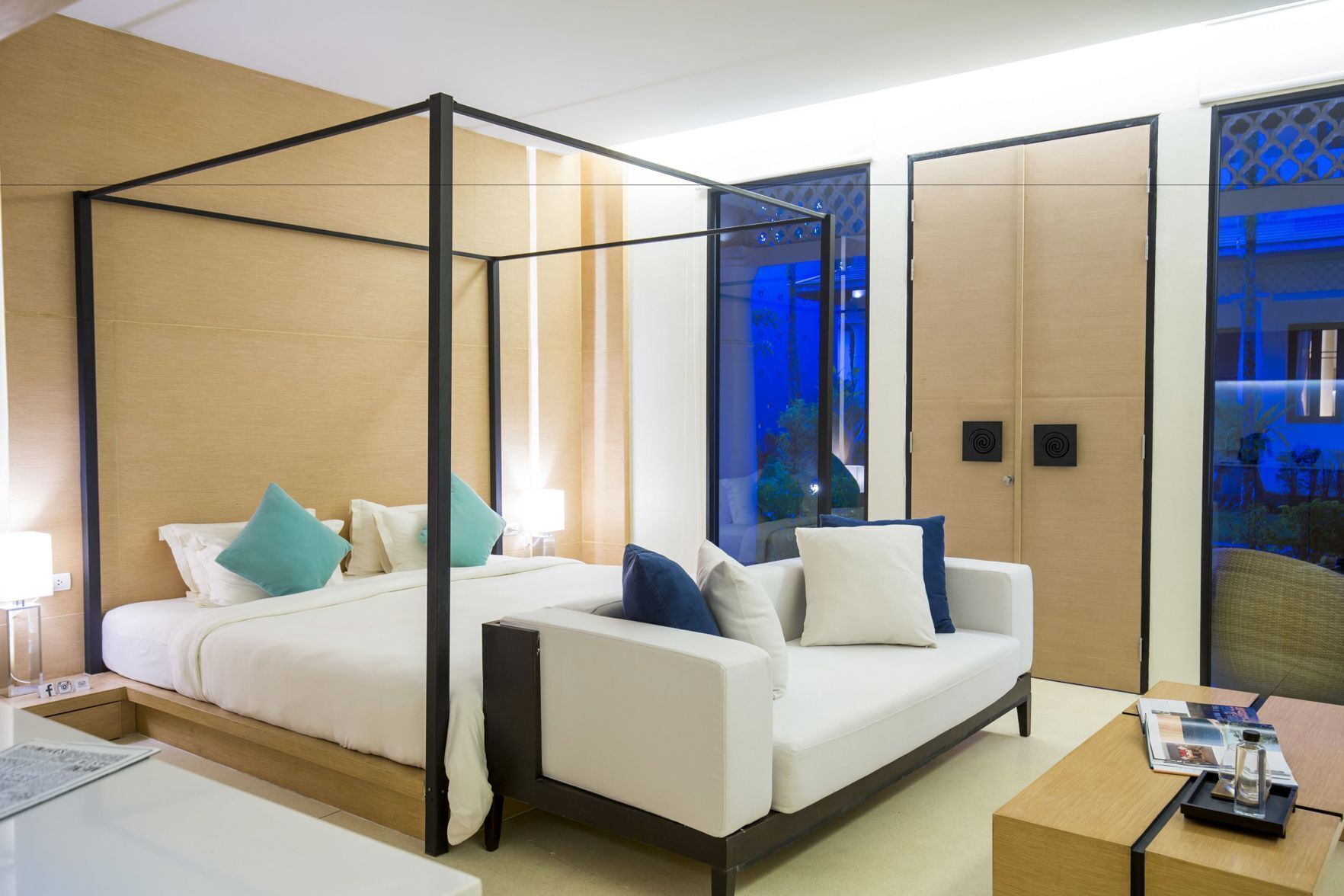 Free minibar items, in-room safe, blackout drapes, soundproofing
