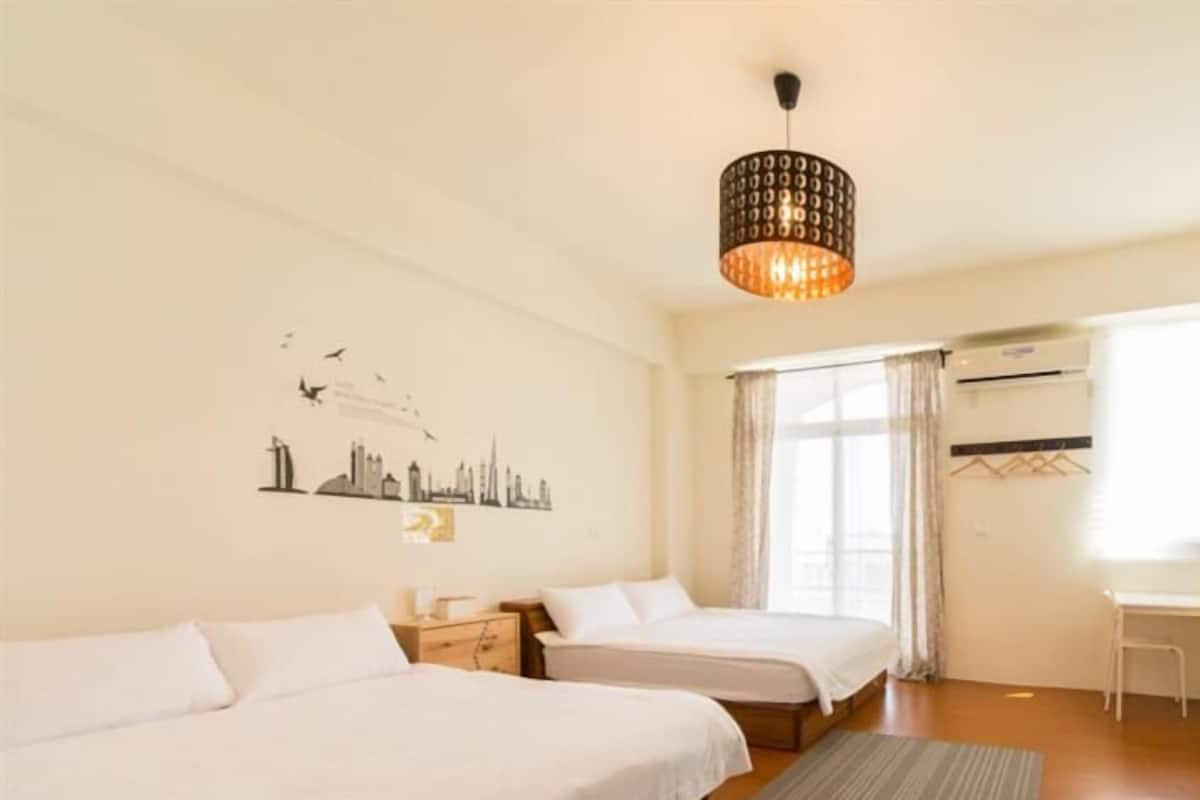Blackout curtains, rollaway beds, free WiFi