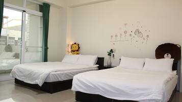 Blackout curtains, rollaway beds, free WiFi