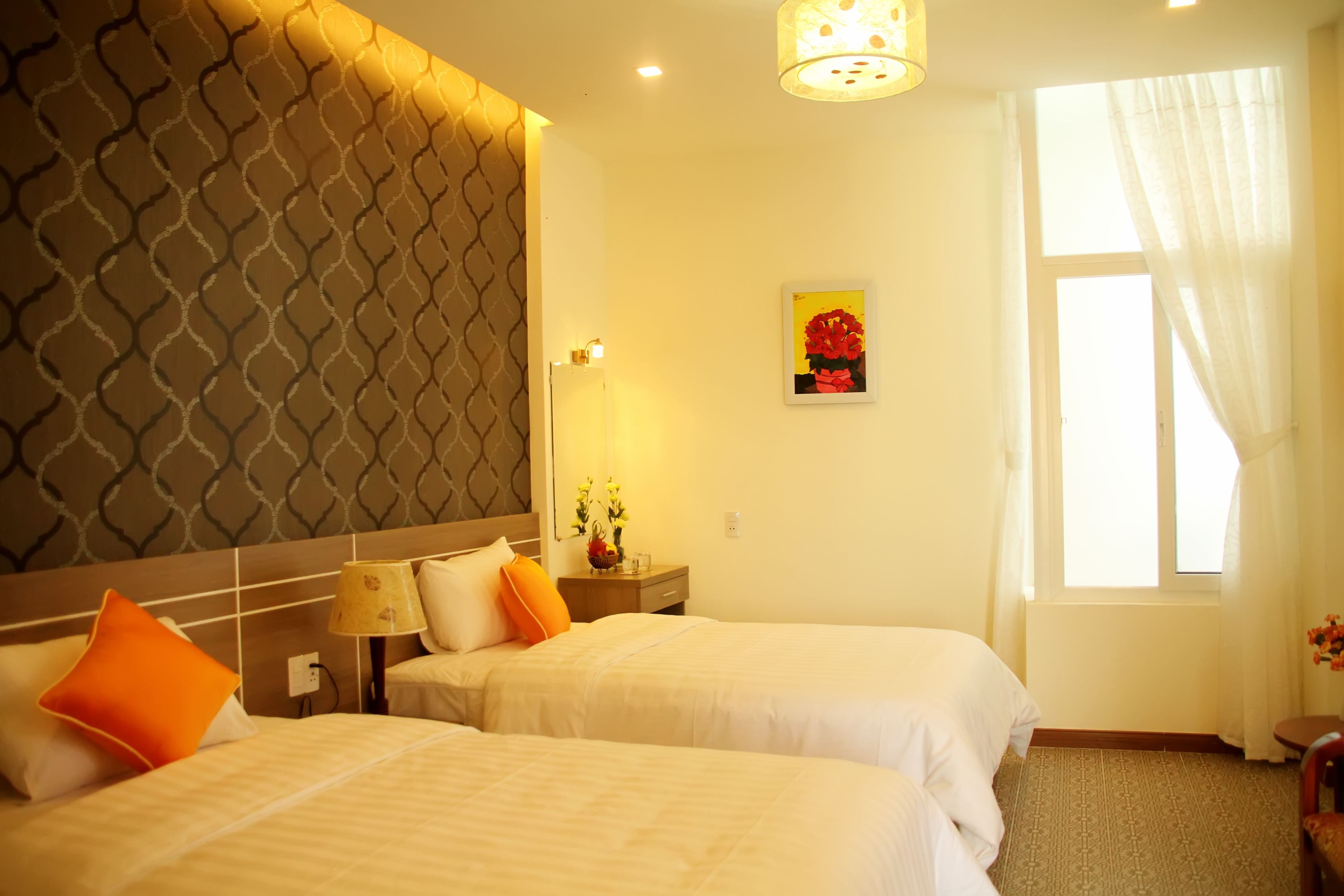 Chambre Familiale, vue jardin | Literie de qualité supérieure, minibar, bureau