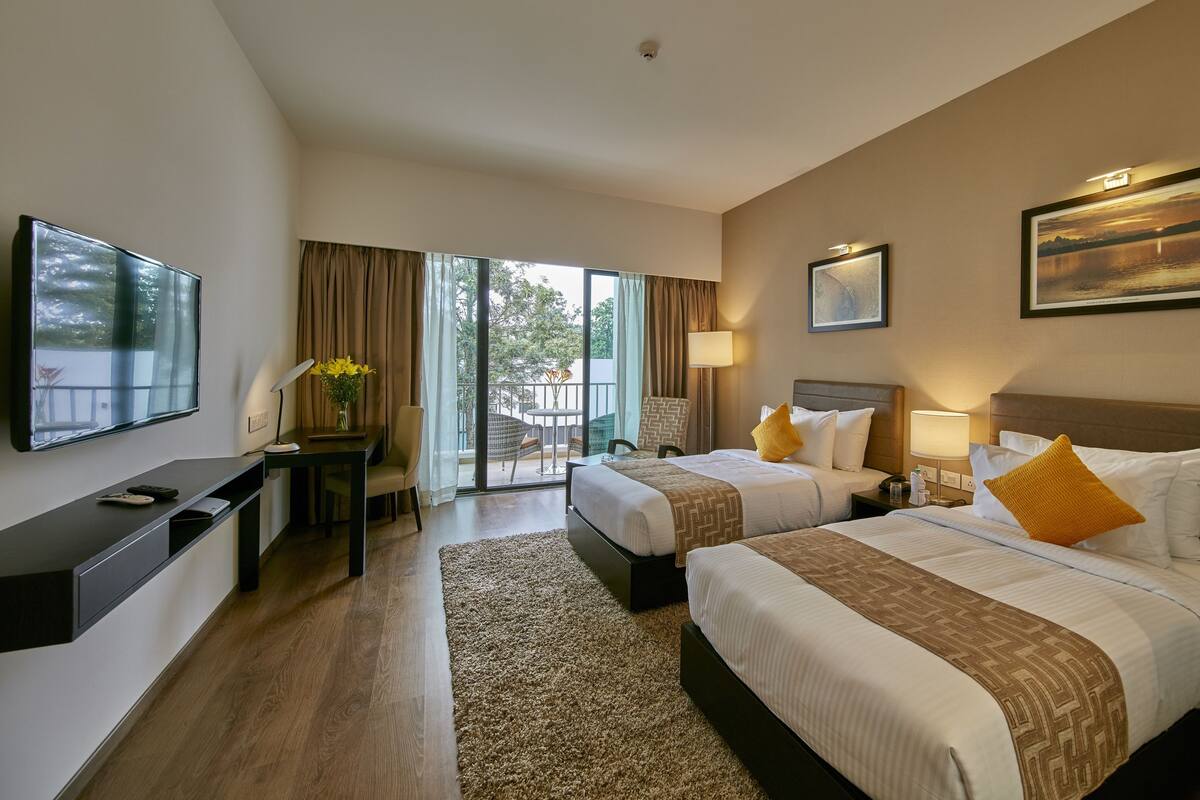 Premium bedding, memory foam beds, minibar, in-room safe