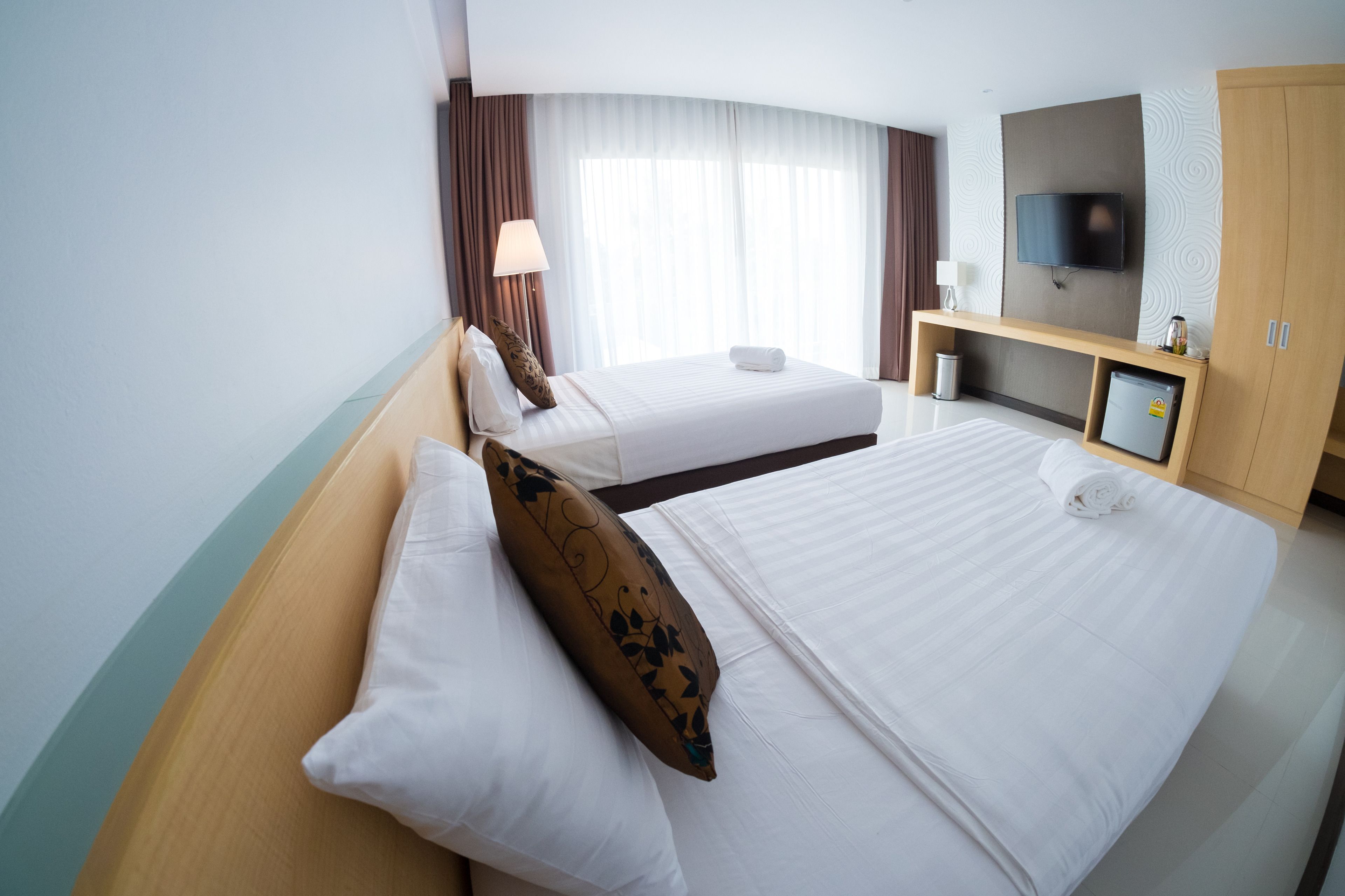 minibar, desk, blackout curtains, free wifi