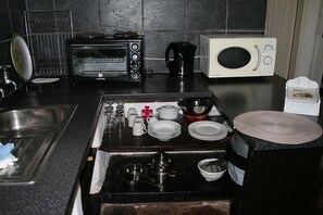Executive Chalet, 1 Bedroom, River View, Ground Floor (4 Berth) | Private kitchen
