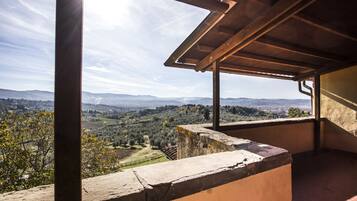 Panoramic-Apartment, 3 Schlafzimmer, Poolzugang, Parkblick (Terrazza) | Balkon