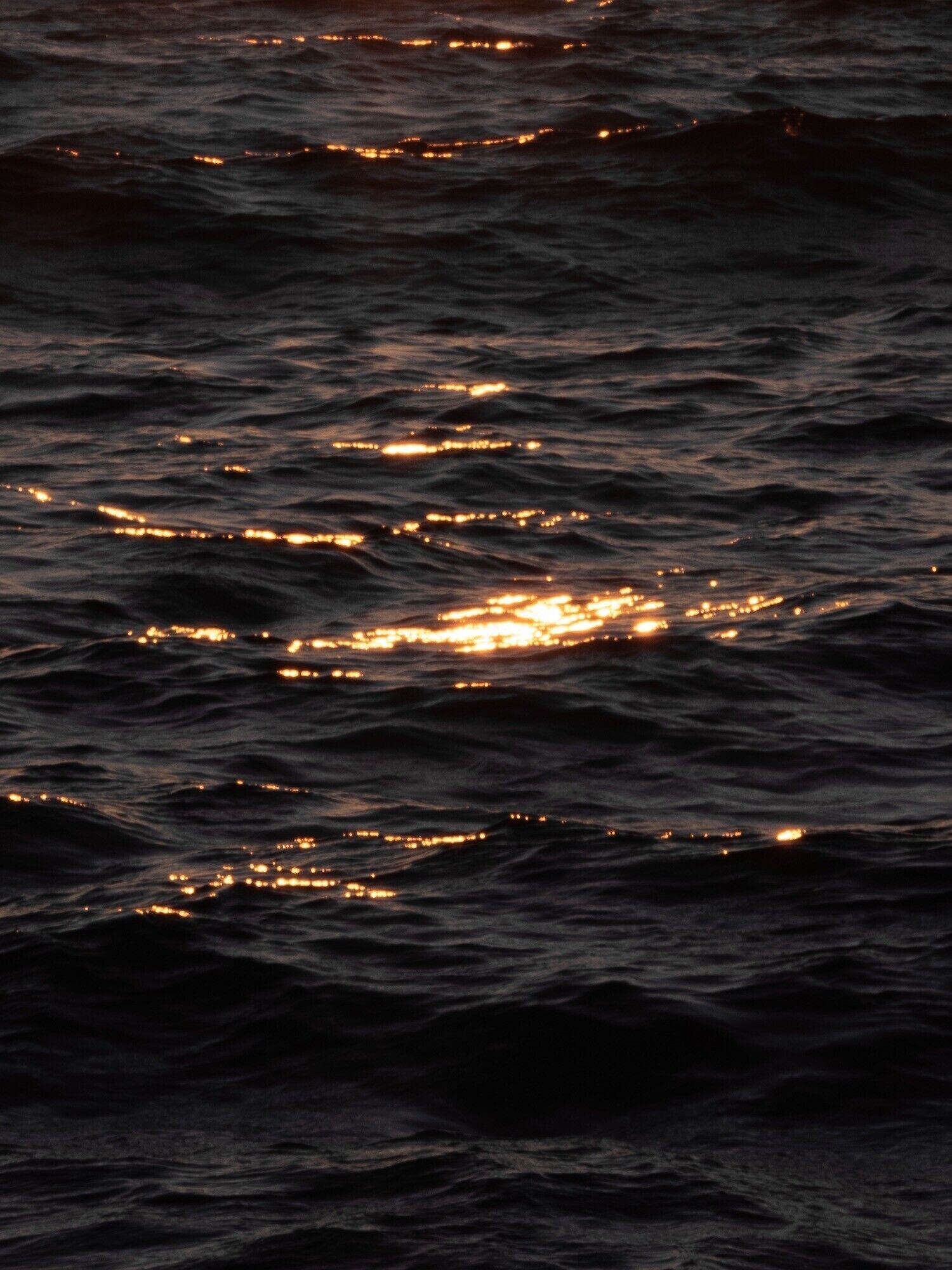 A body of water with reflections of lights.