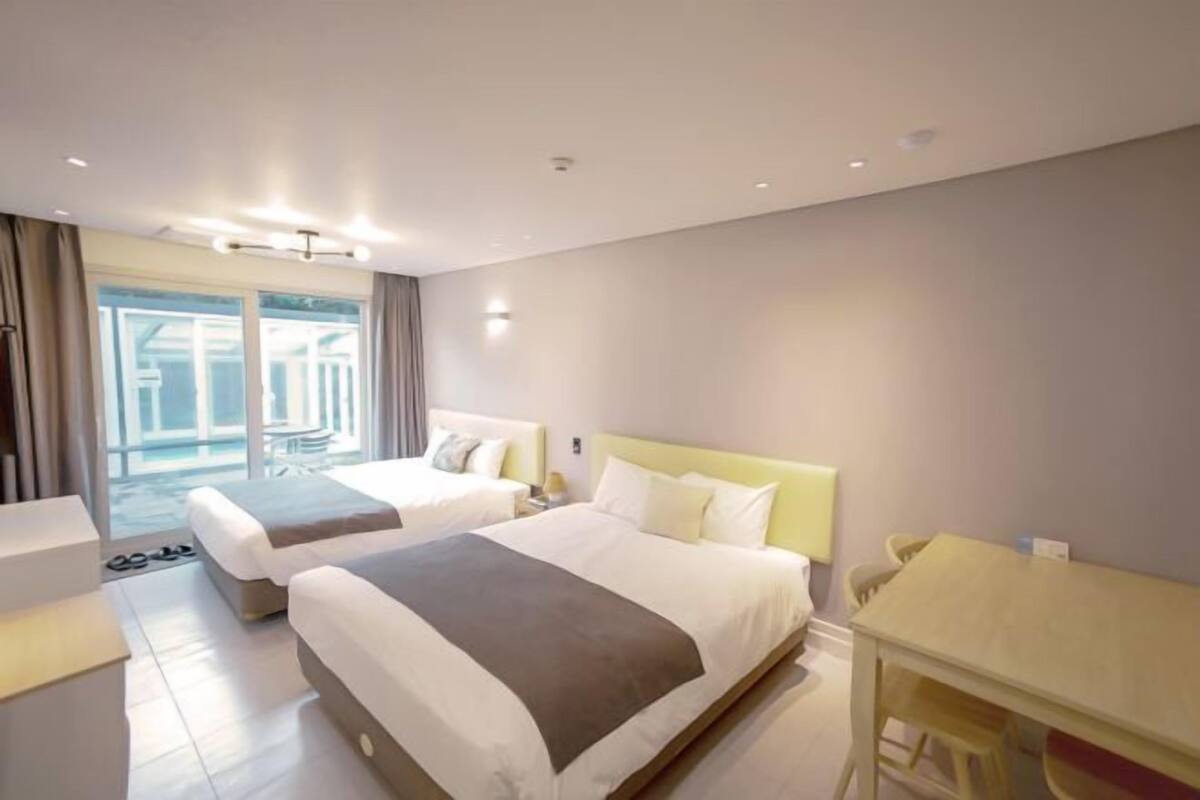 1 bedroom, premium bedding, individually decorated, blackout curtains