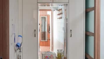 Shower, free toiletries, hair dryer, slippers