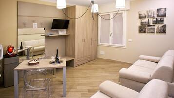 32-cm flat-screen TV with satellite channels, TV