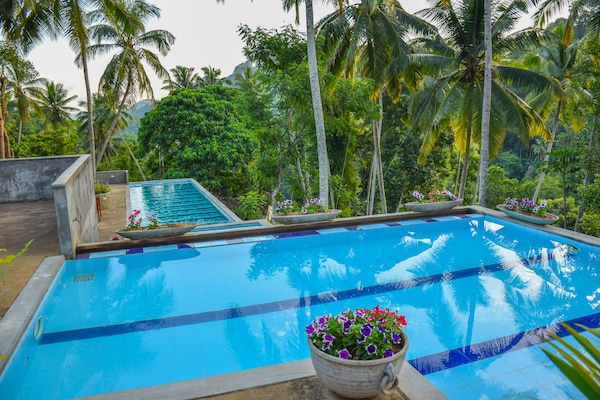 2 outdoor pools, pool loungers