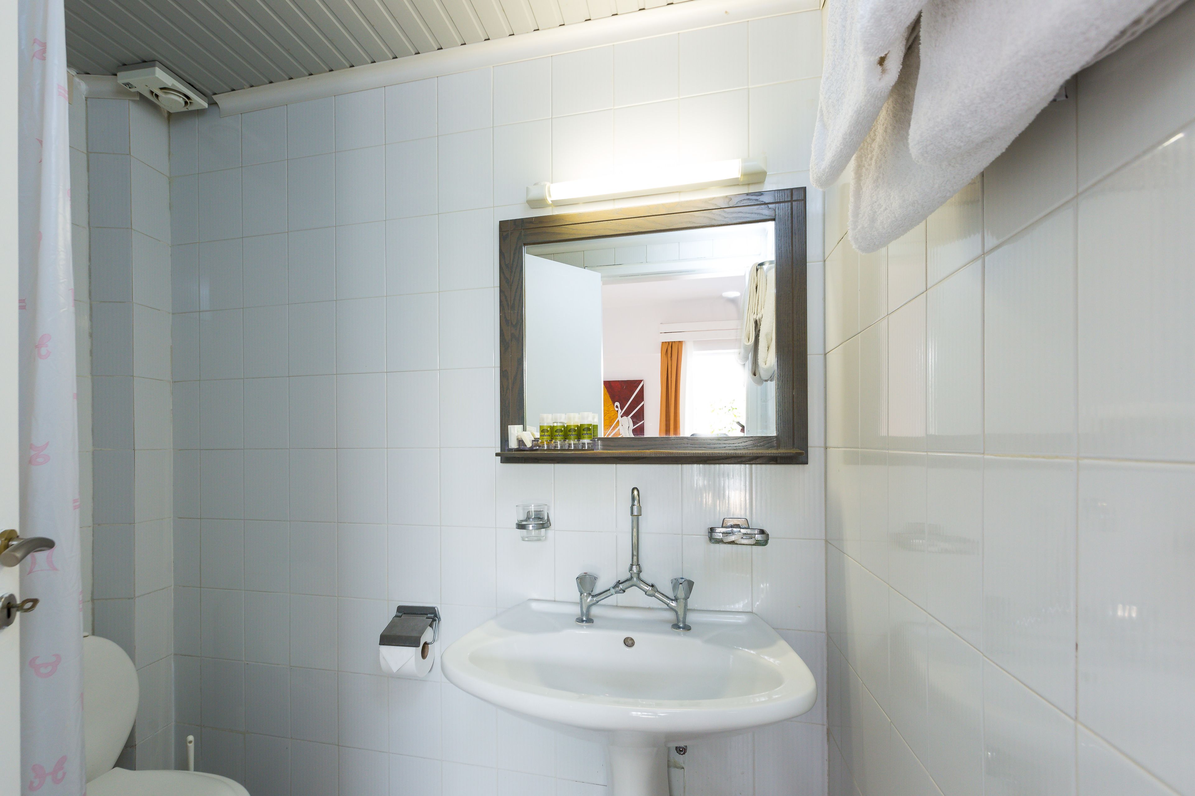 free toiletries, hair dryer, towels