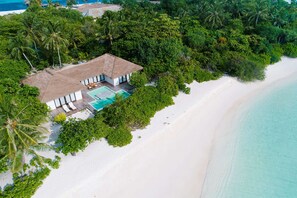 2 Bedroom Beach Villa with Private Pool | Premium bedding, minibar, in-room safe, desk