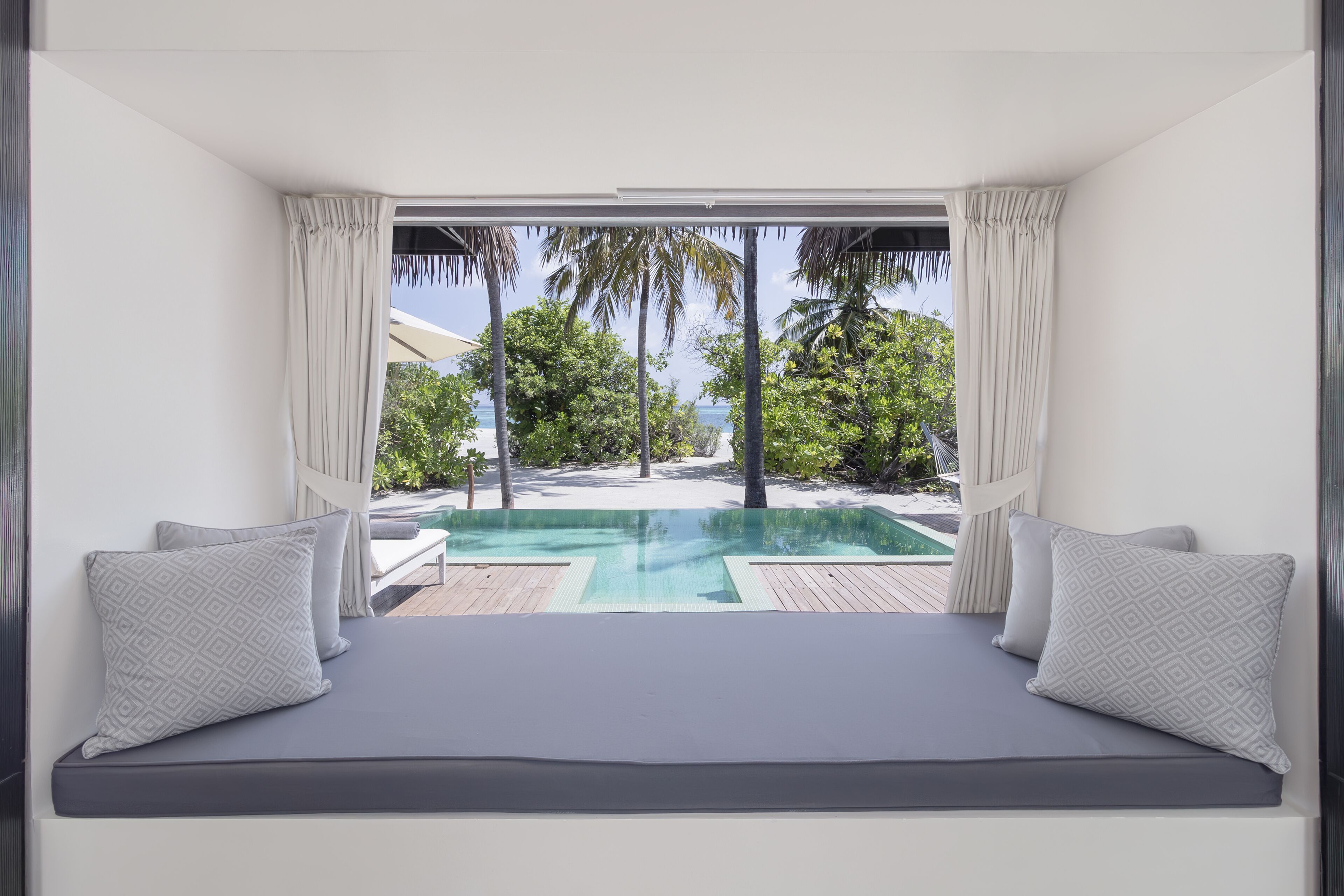 beach villa with private pool | view from room