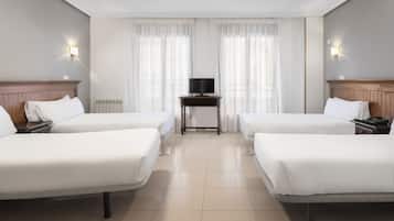 Desk, blackout curtains, free WiFi, bed sheets