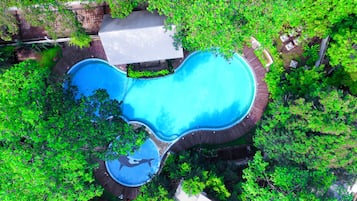 室外游泳池,08:00 至 20:00 开放,池畔遮阳伞,日光浴躺椅