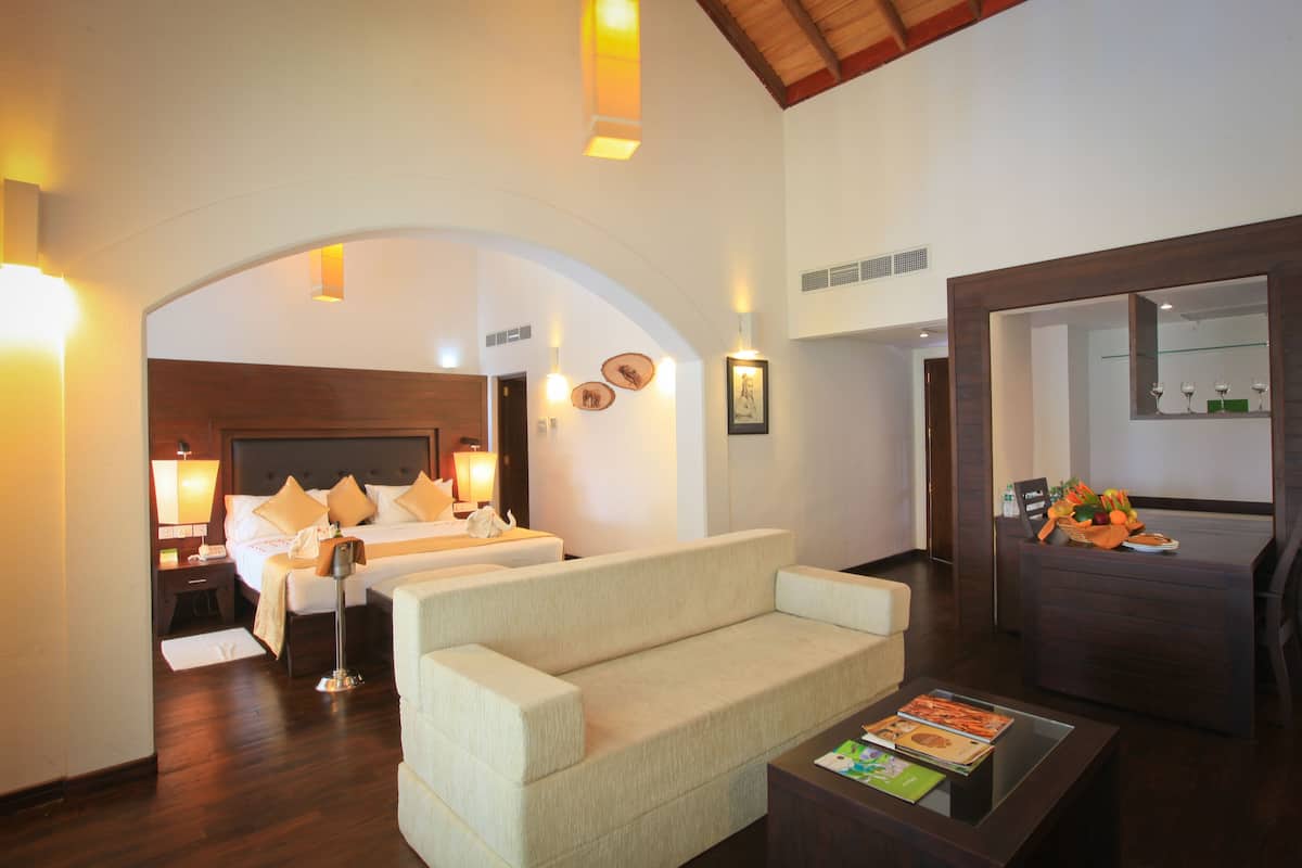 Suite de lujo | Minibar, caja fuerte, cortinas opacas y tabla de planchar con plancha