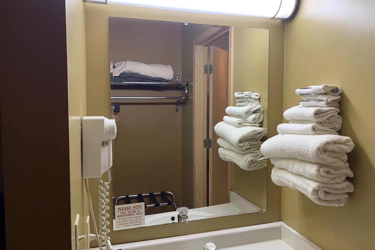 standard room, 1 queen bed | bathroom | combined shower/bathtub, hydromassage showerhead, hair dryer, towels