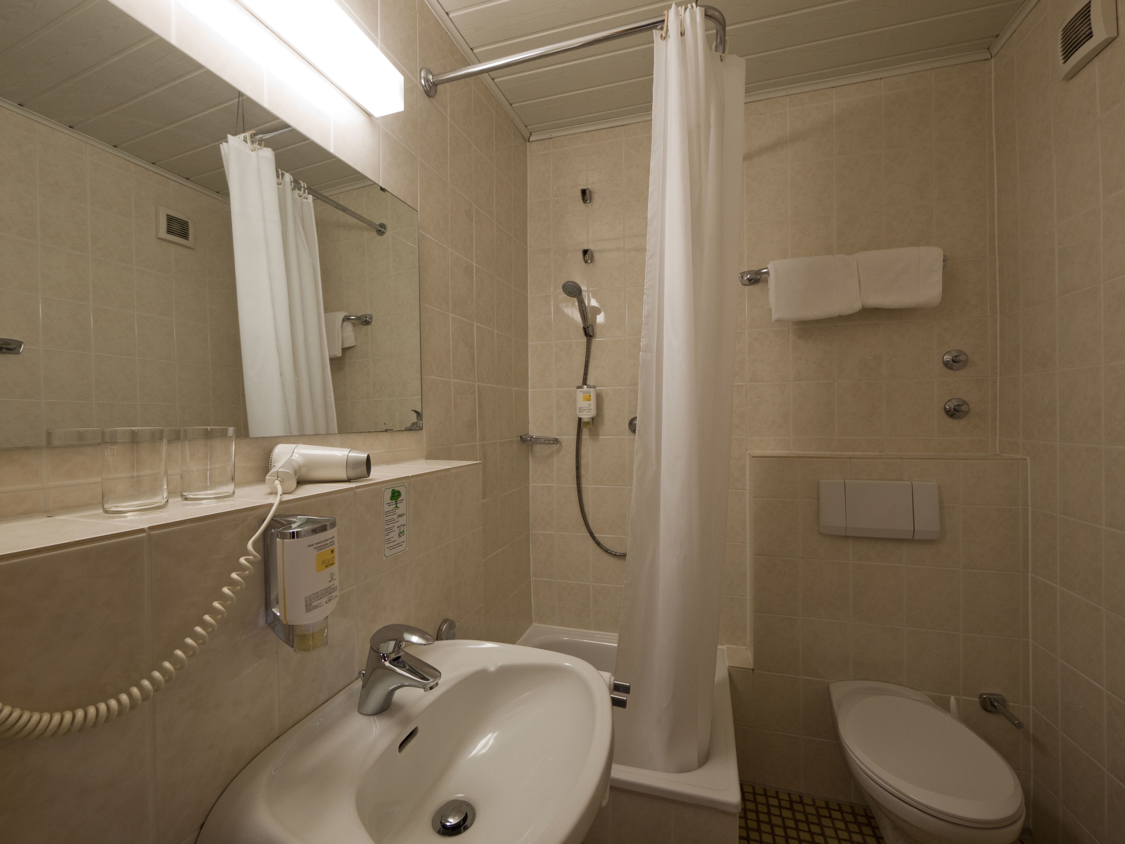 Free toiletries, hair dryer, towels