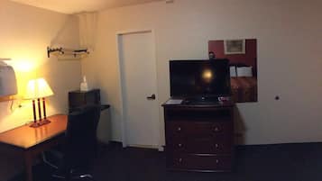 Desk, free WiFi, bed sheets