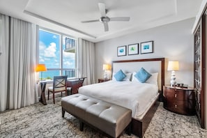 Premium, 2 Bedroom Suite, Bedroom 1: 1 King, Bedroom 2: 2 Double, Baths: 2, Ocean view, Balcony | Premium bedding, pillowtop beds, in-room safe, desk