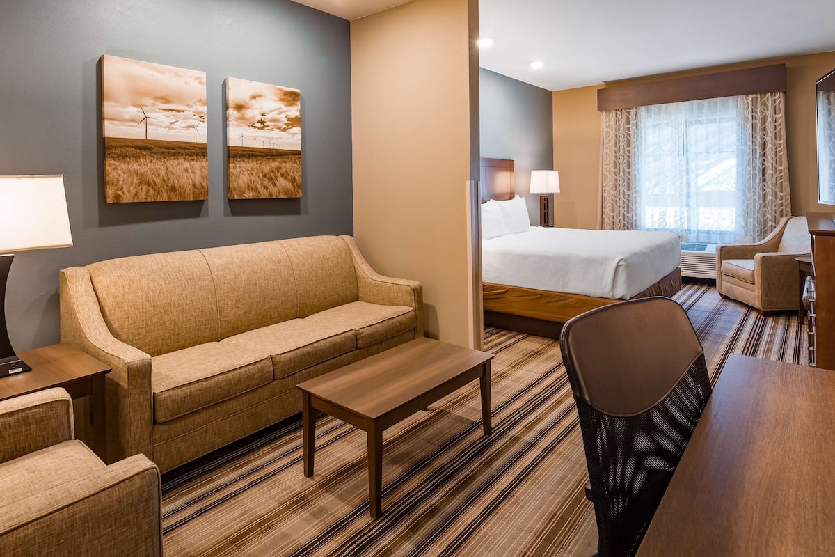 Suite, 1 King Bed, Non Smoking, Refrigerator & Microwave | 1 bedroom, pillowtop beds, in-room safe, desk