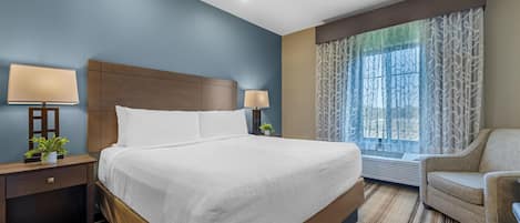 Suite, 1 King Bed, Non Smoking, Refrigerator & Microwave | Pillowtop beds, in-room safe, desk, laptop workspace
