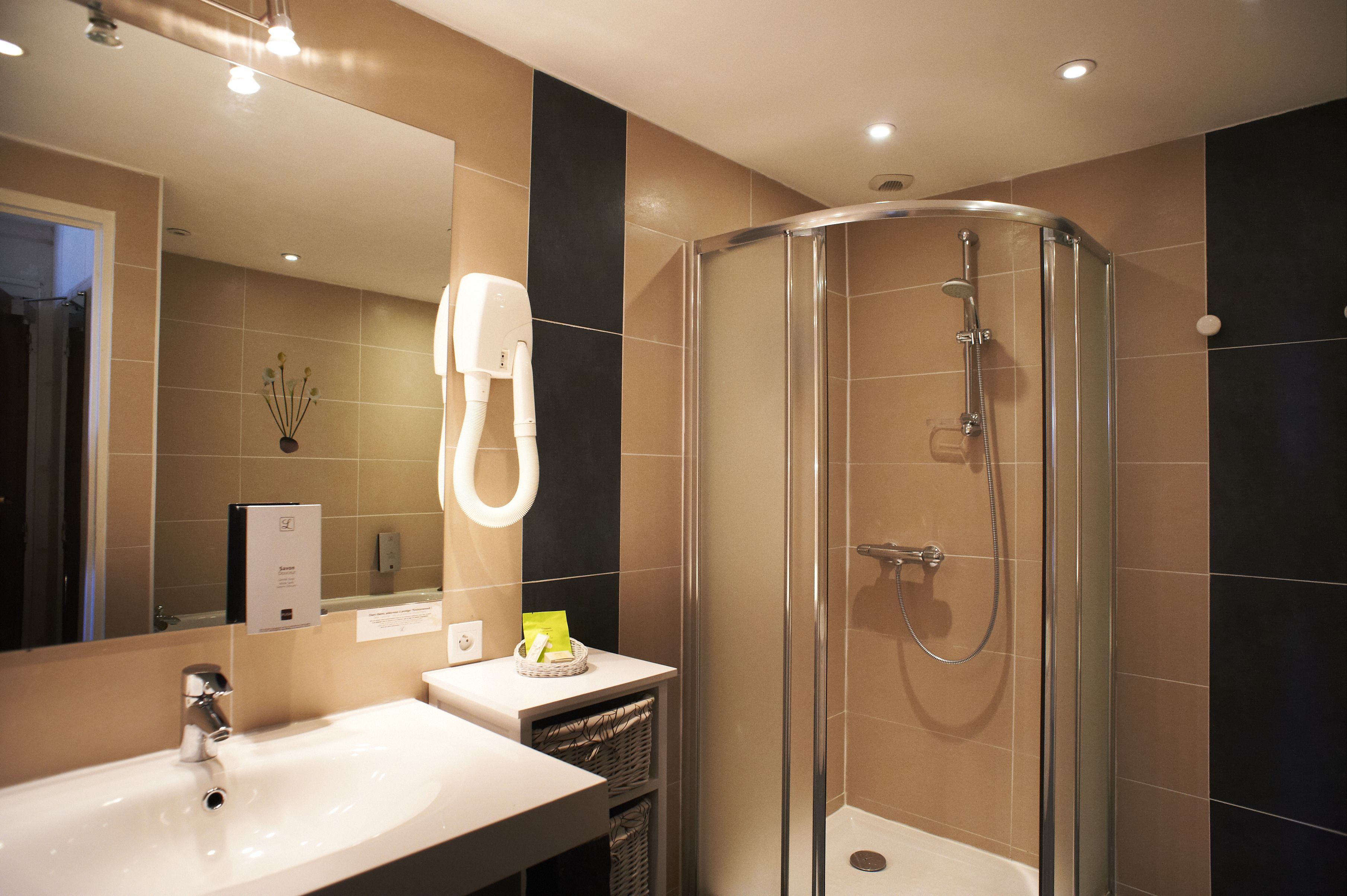 free toiletries, hair dryer, bathrobes, towels