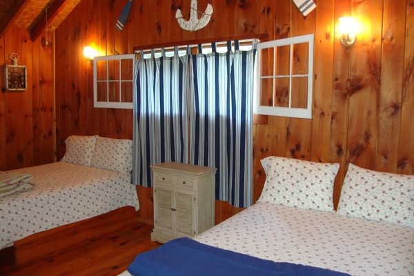Basic Cabin, 2 Queen Beds | Premium bedding, pillowtop beds, WiFi (free), bed sheets