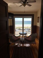 Superior Room, 1 Queen Bed, Shared Bathroom, Ocean View | Living area | Flat-screen TV