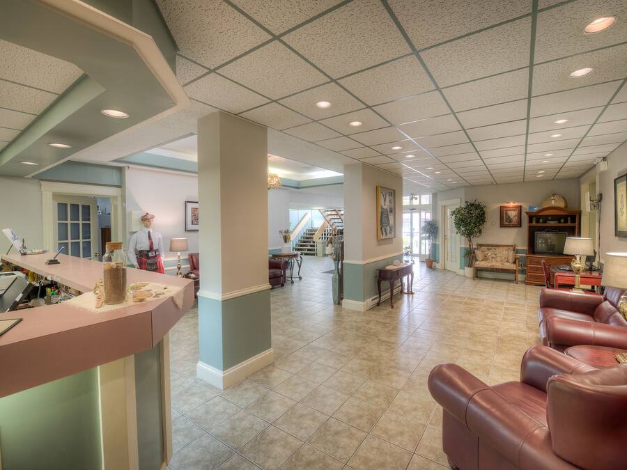 Siddeområde i lobbyen