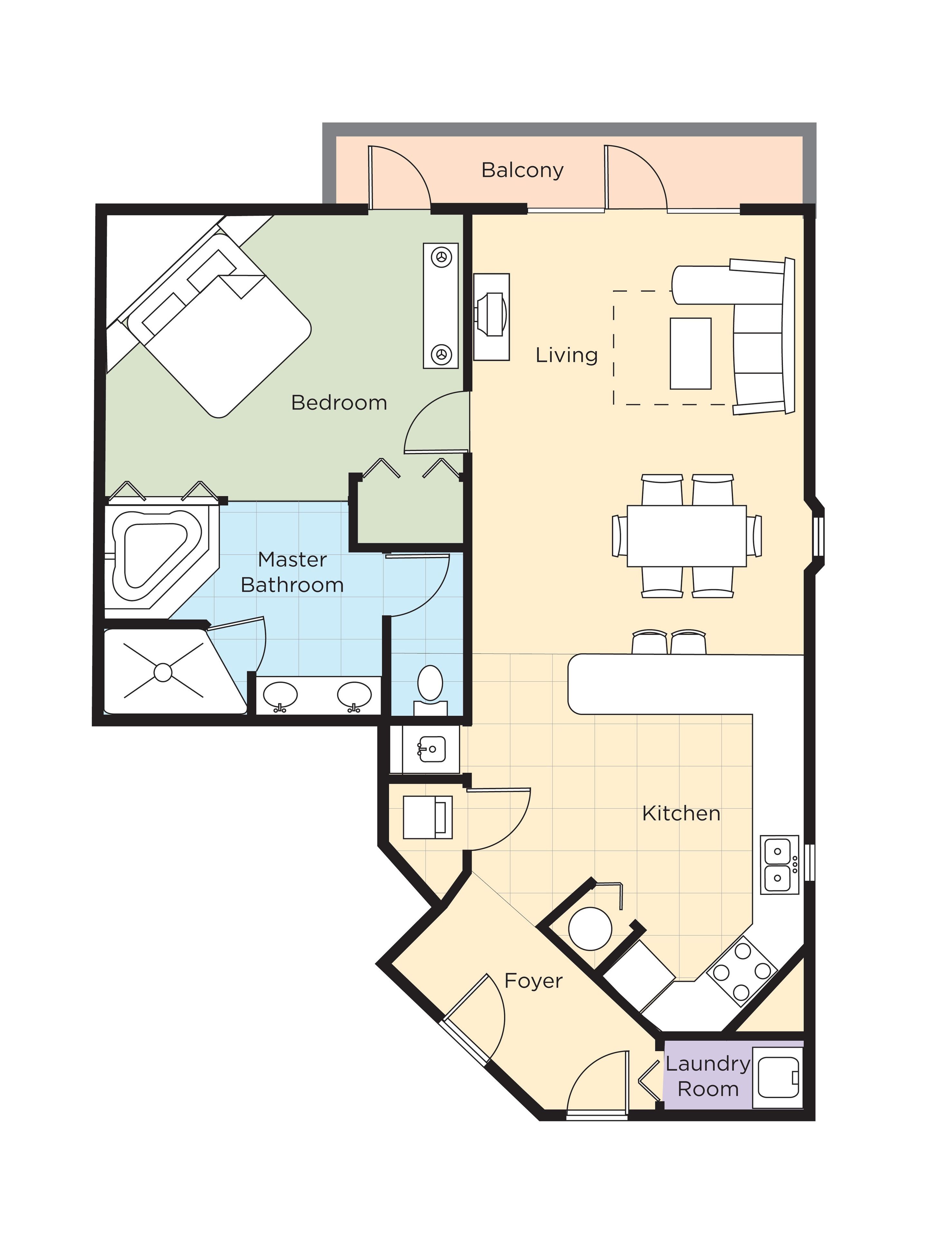 Standard Condo, 1 Bedroom | In-room safe, iron/ironing board, free WiFi, bed sheets