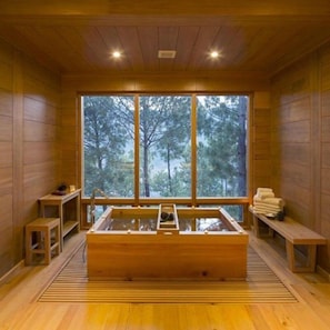 Indoor spa tub