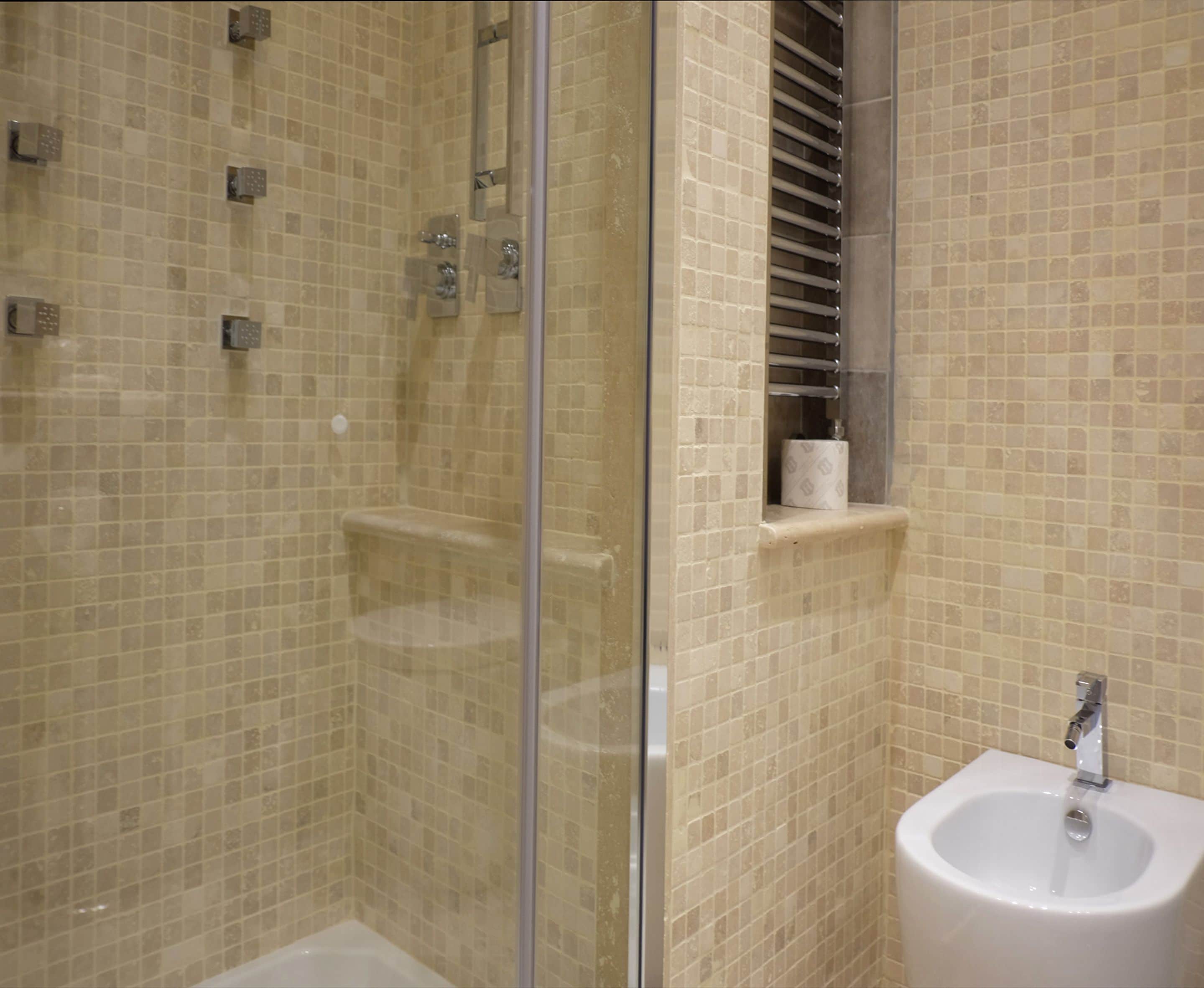 shower, hydromassage showerhead, eco-friendly toiletries, hair dryer