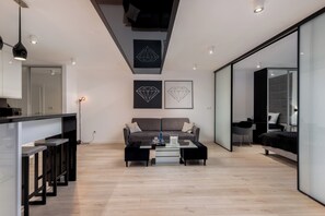 Appartement Luxe, 1 chambre | Salle de séjour