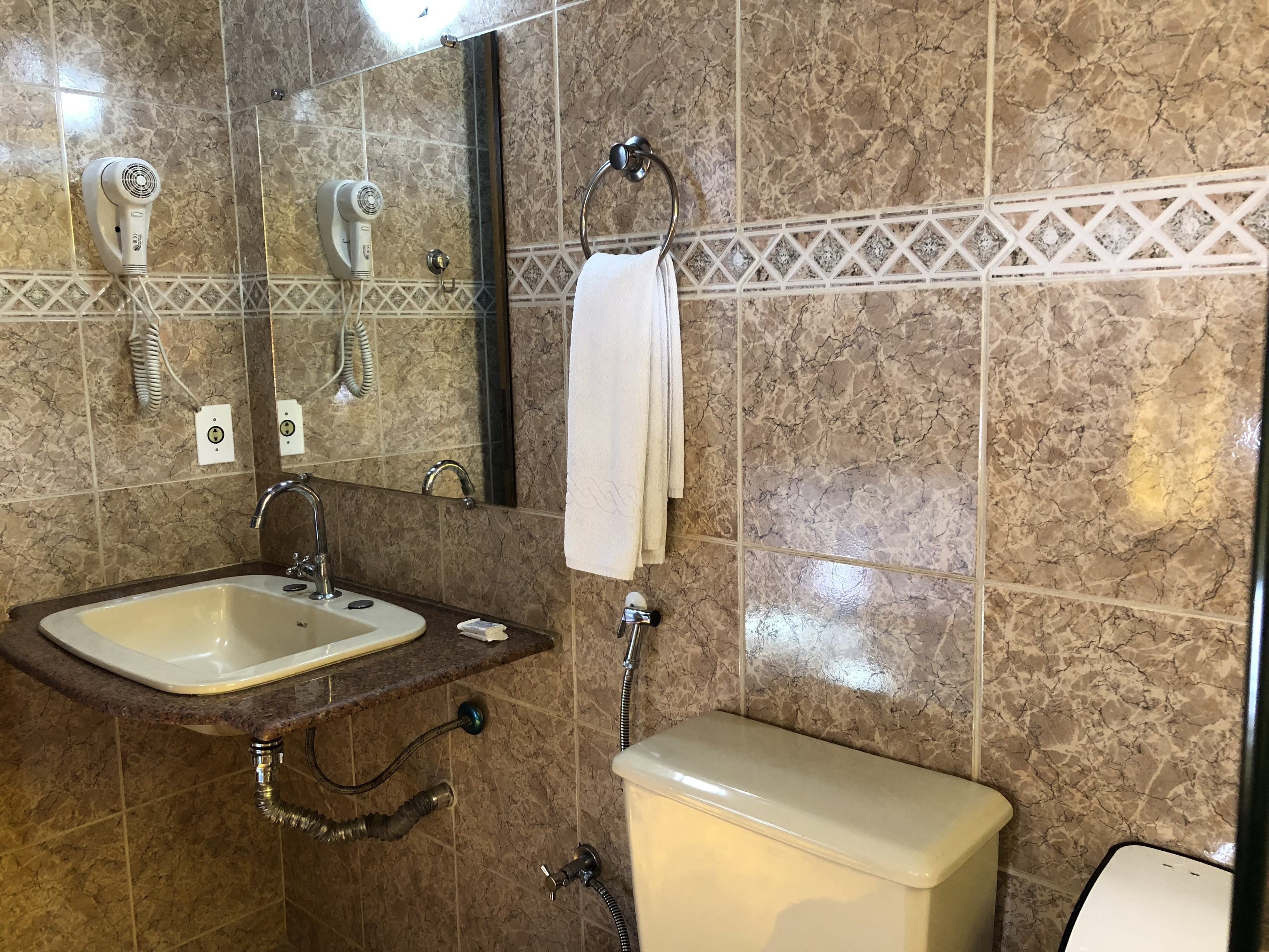 duplex | bathroom | shower, hair dryer