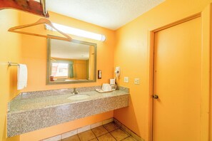 Room, 2 Double Beds, Non Smoking | Bathroom | Free toiletries, hair dryer, towels, soap