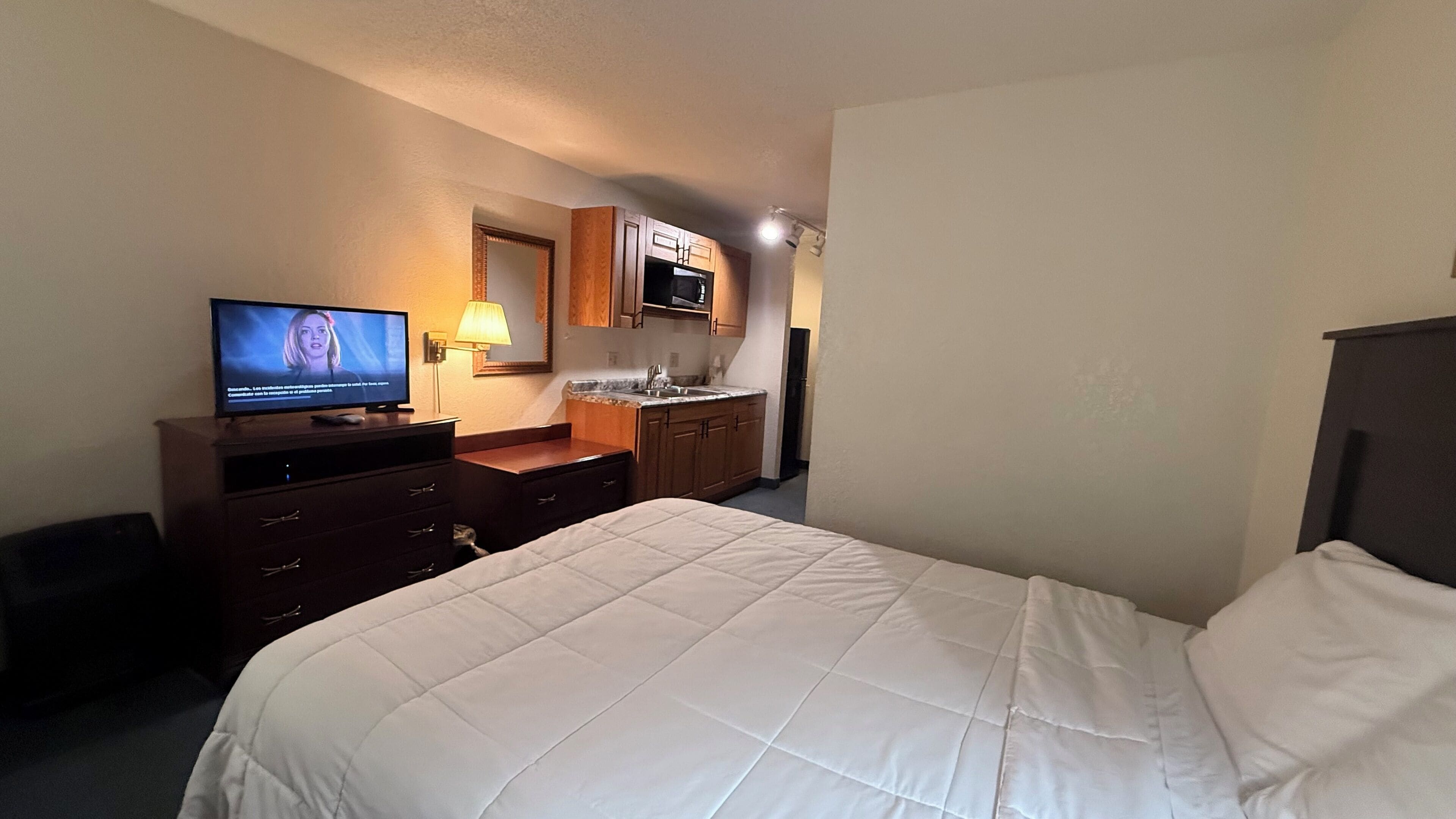 Desk, blackout curtains, iron/ironing board, free WiFi