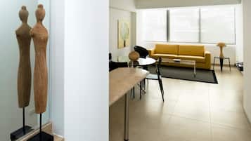 Apartment, 1 Bedroom | Living room | Flat-screen TV