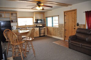 32-inch TV with satellite channels - Chinook Cabins & RV Park (South Fork)