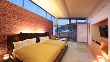 傳統雙床房 (Japanese,OpenAirBath,3rdFloor,2Futons) | 客廳 | 平面電視