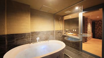 Japanese-Style Twin Room with Open-Air Bath and 2 Japanese Futons - 3rd Floor | Bathroom sink