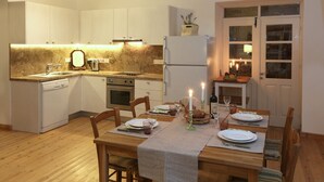 Cottage | Private kitchen | Coffee/tea maker, full-size fridge, stovetop, dishwasher - Kalopanayiotis Cottage (Kalopanayiotis)