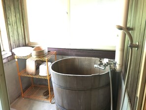 Cottage, Non Smoking | Bathroom | Separate tub and shower, hair dryer, towels - Farm Inn Dococa Farm (Nakafurano)